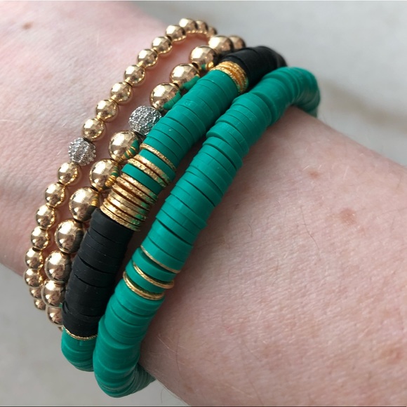 🔸NWT🔸 African Vinyl Heishi Bracelet Set - Picture 4 of 6